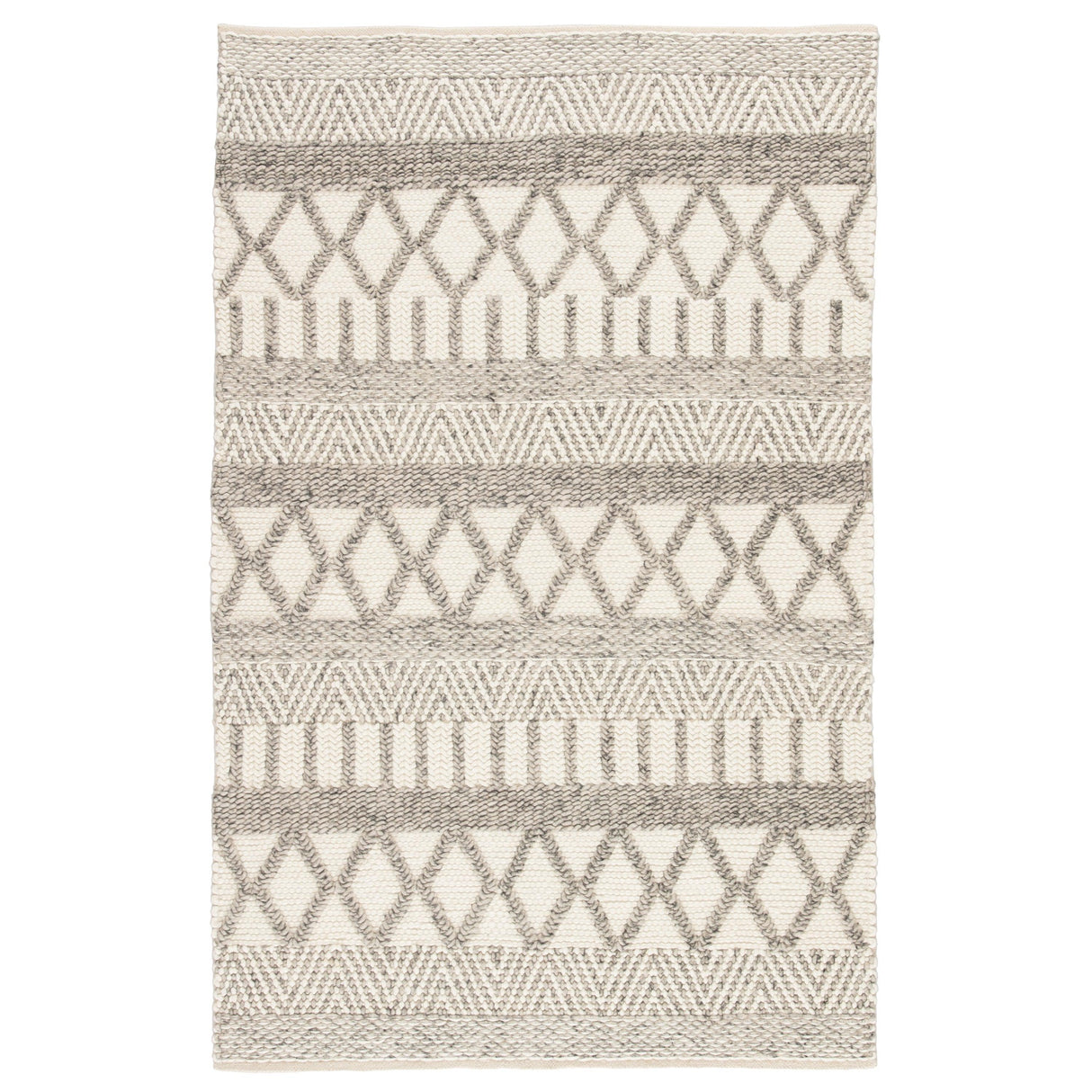Rugs by Roo | Jaipur Living Sandhurst Handmade Geometric Gray White Area Rug-RUG129218