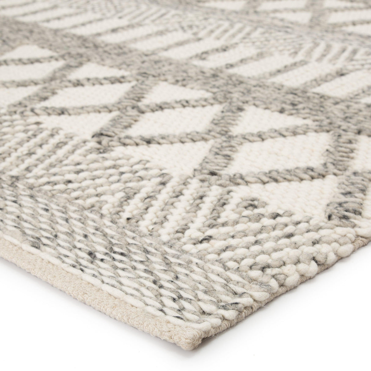 Rugs by Roo | Jaipur Living Sandhurst Handmade Geometric Gray White Area Rug-RUG129218