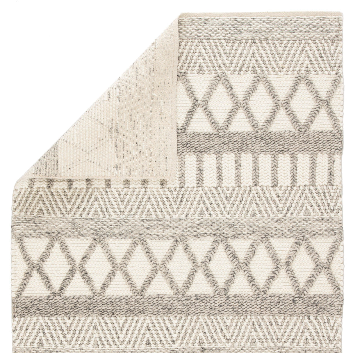 Rugs by Roo | Jaipur Living Sandhurst Handmade Geometric Gray White Area Rug-RUG129218
