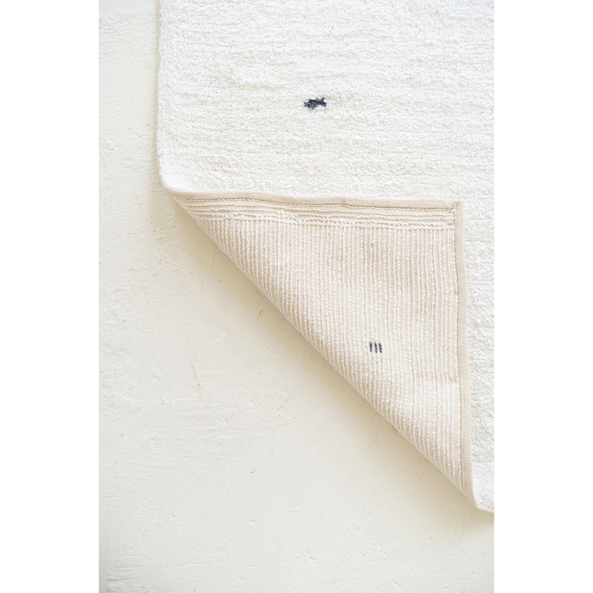 Signature Organic Cotton Ivory with Black Dots Washable Area Rug