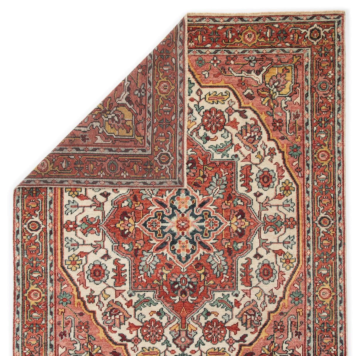 Rugs by Roo | Jaipur Living Tavola Hand-Knotted Medallion Pink Multicolor Area Rug-RUG140294