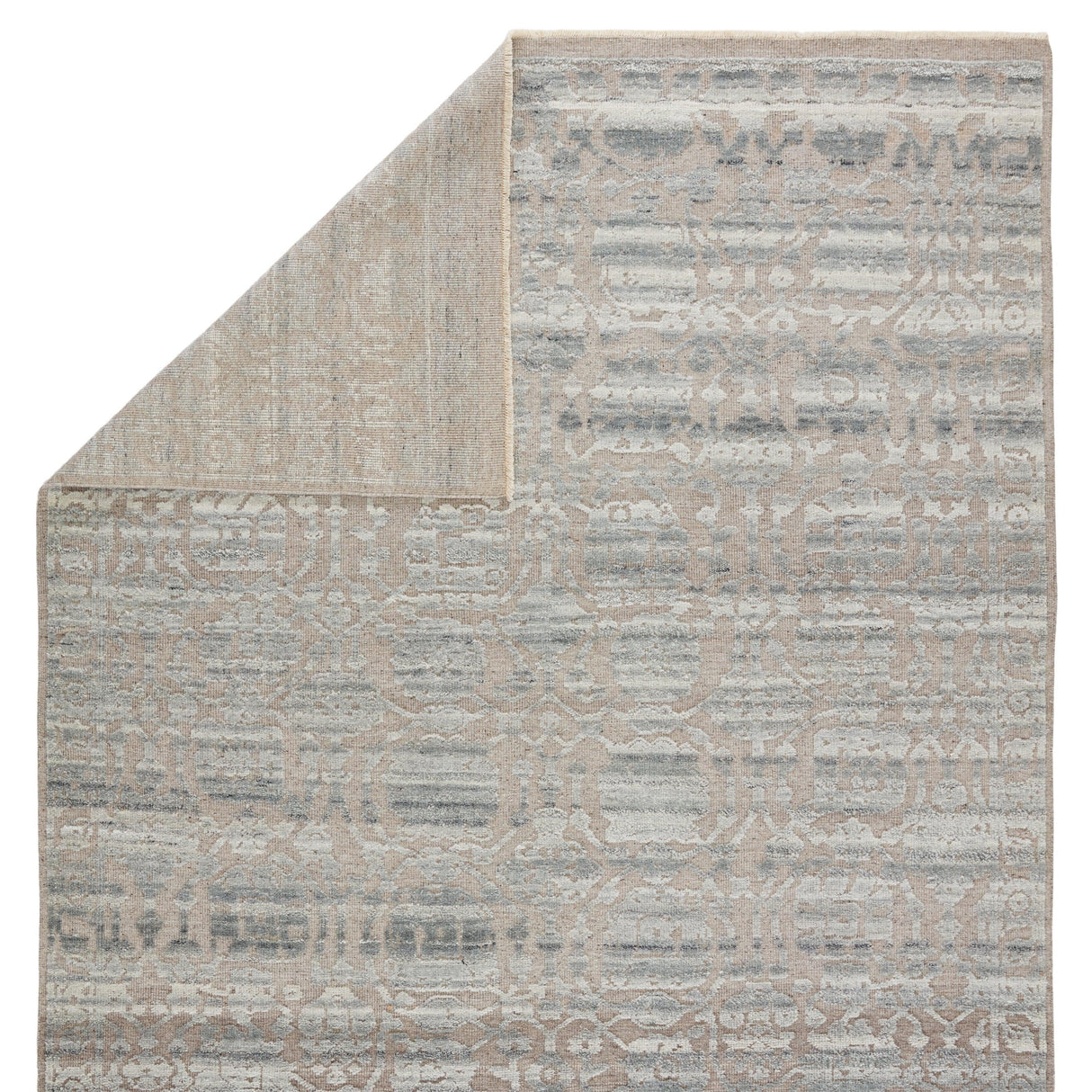 Rugs by Roo | Jaipur Living Pearson Hand-Knotted Floral Gray Taupe Area Rug-RUG146559