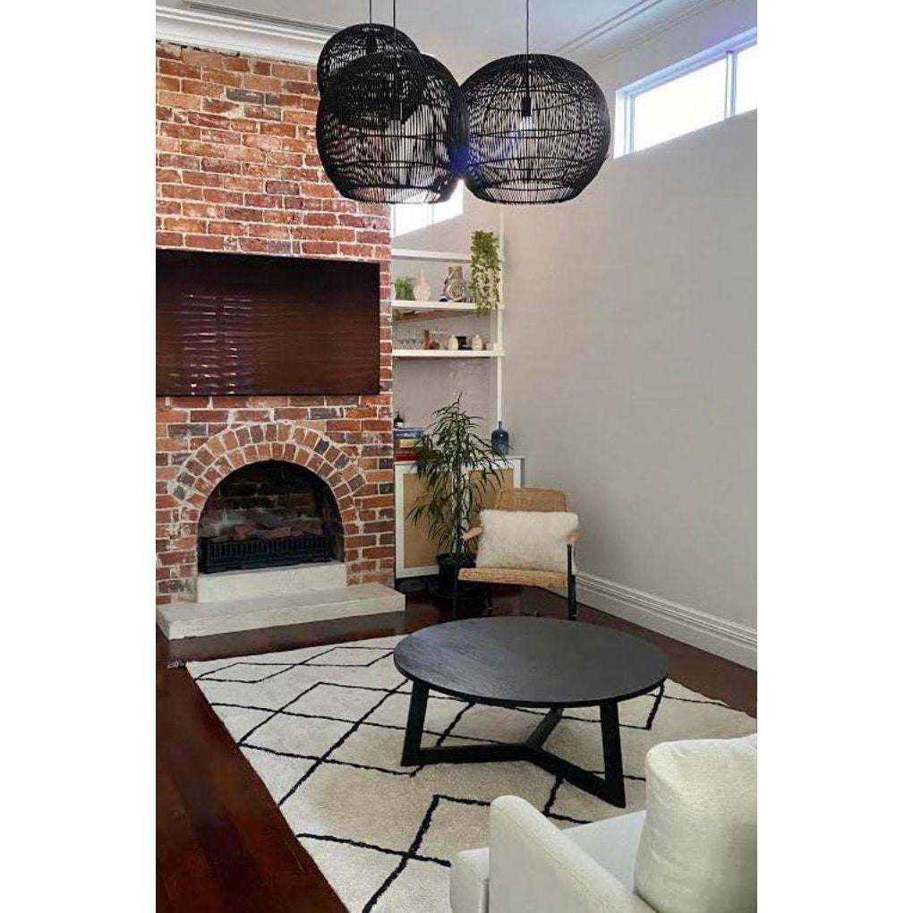 Cotton Berber Black Washable Area Rug