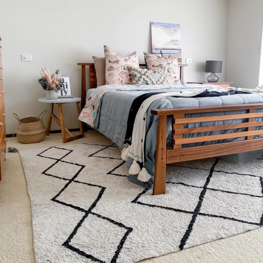 Cotton Berber Black Washable Area Rug