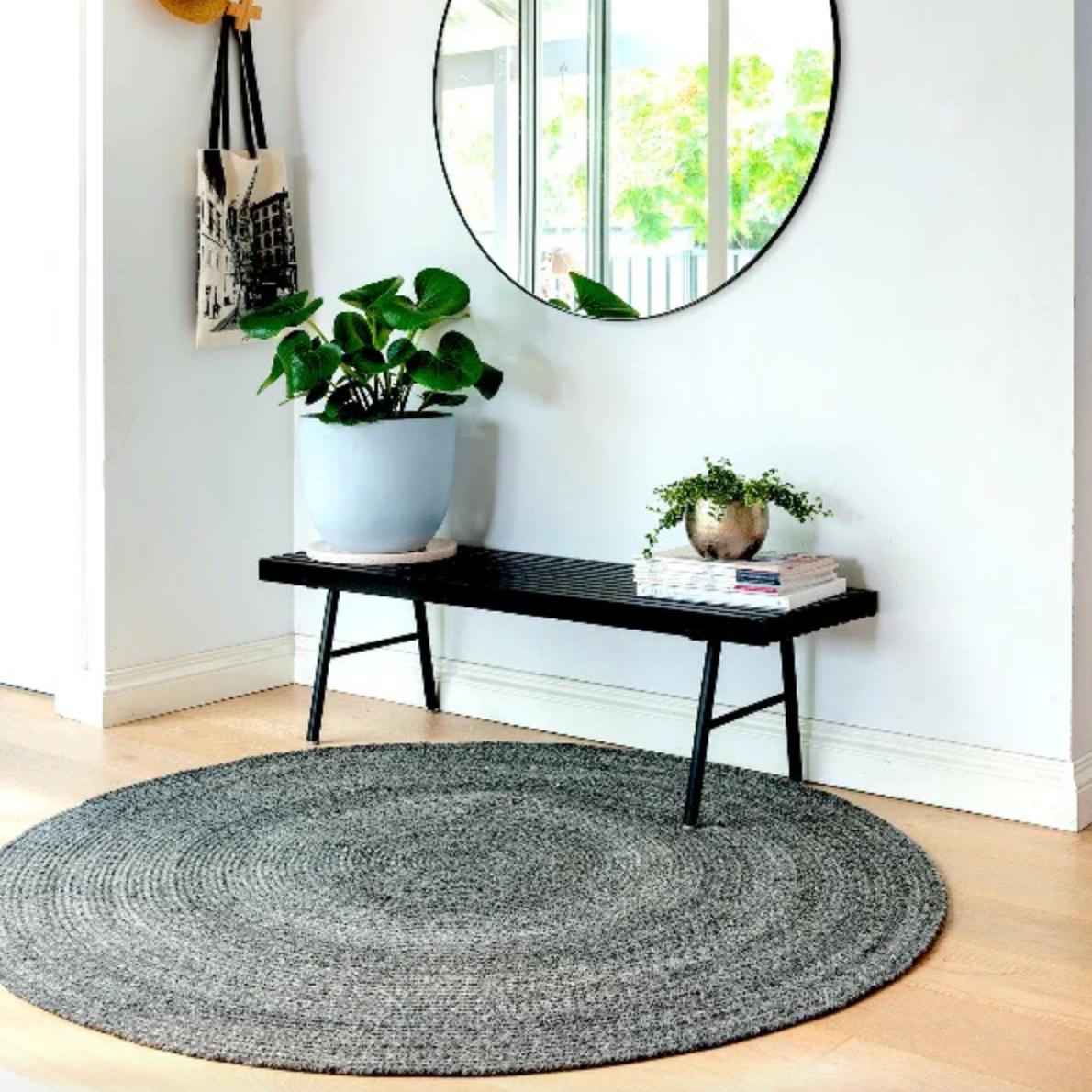 Braided Round Midnight Area Rug