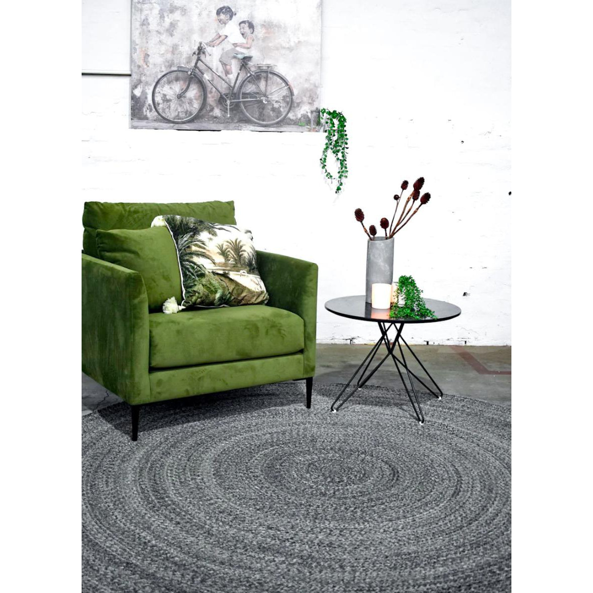 Braided Round Midnight Area Rug