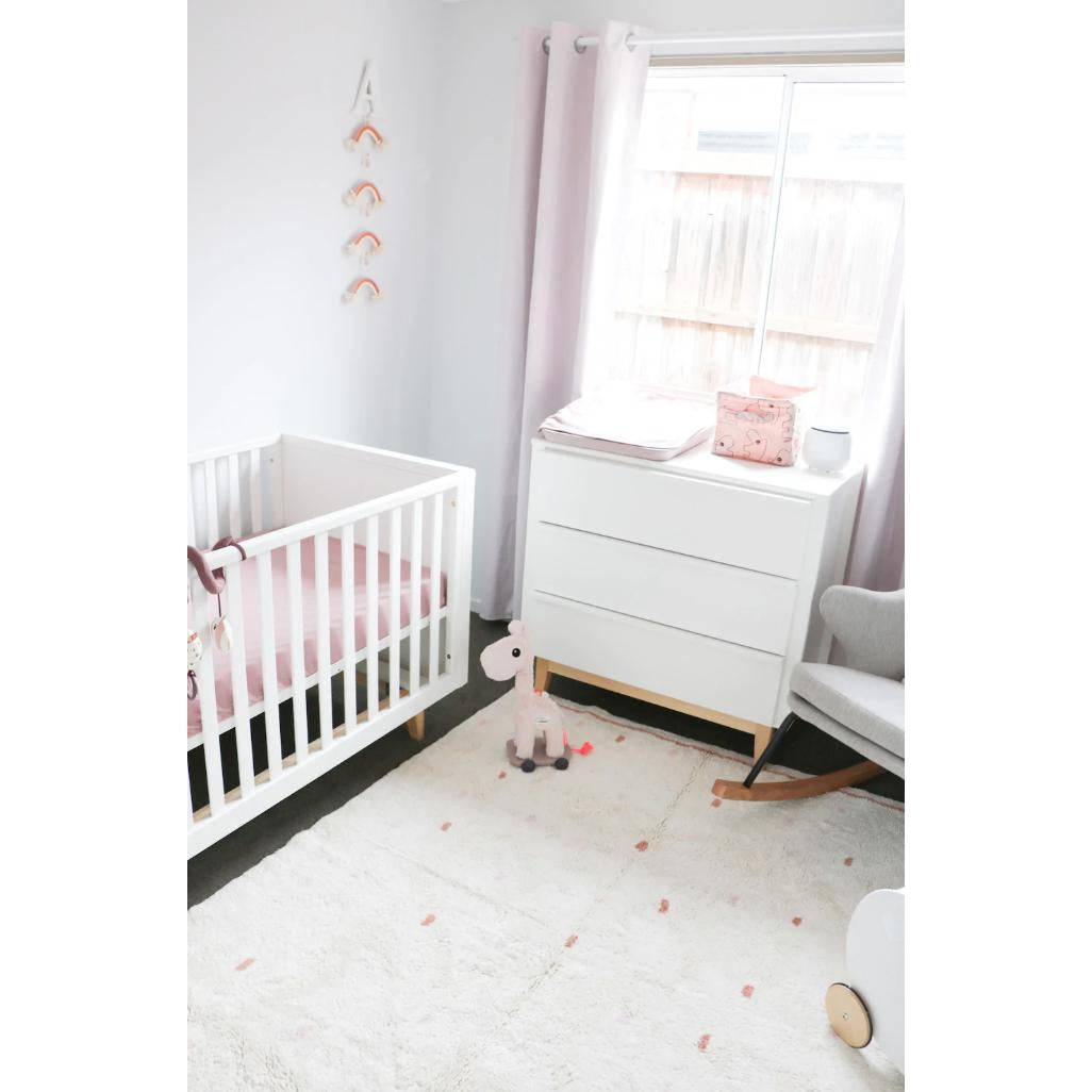 Cotton Berber Going Dotty Pink Washable Area Rug