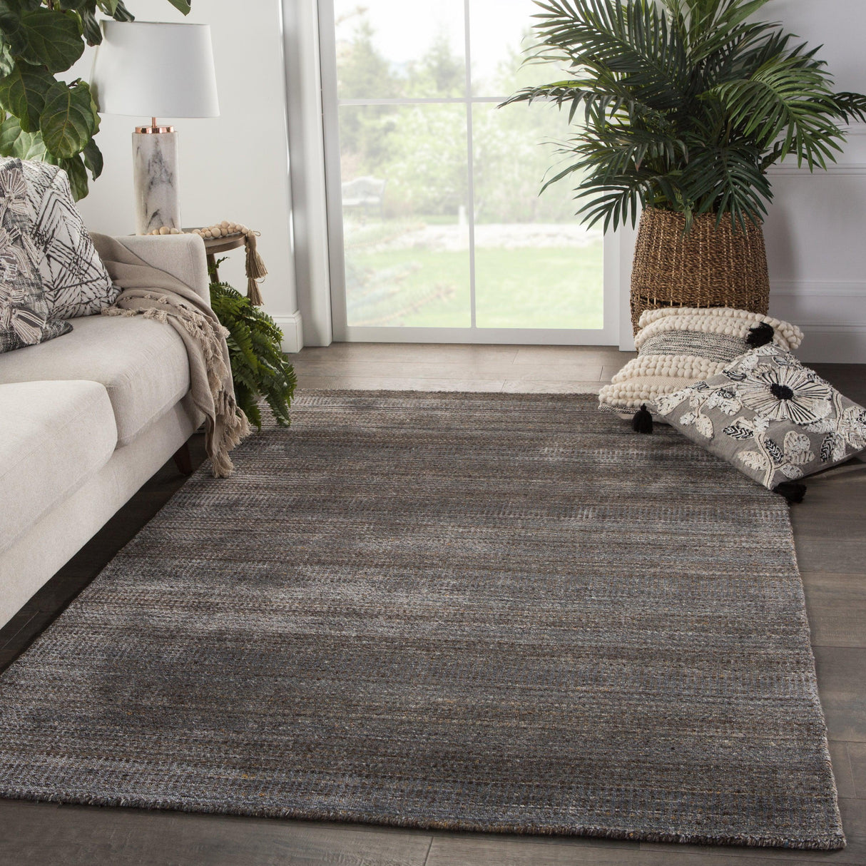 Rugs by Roo | Jaipur Living Minuit Handmade Geometric Gray Blue Area Rug-RUG142808
