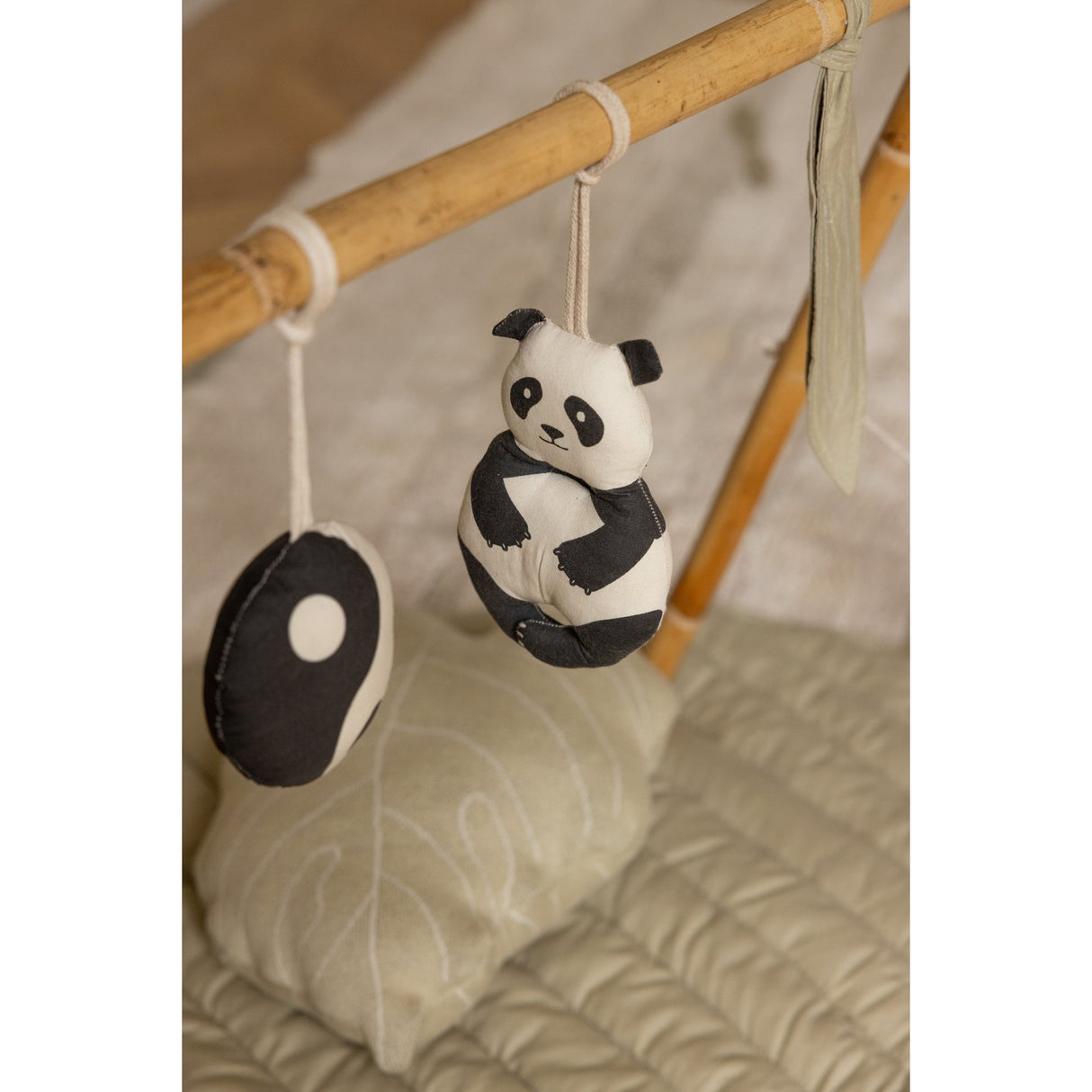 Panda Set of 3 Rattle Toy Hangers