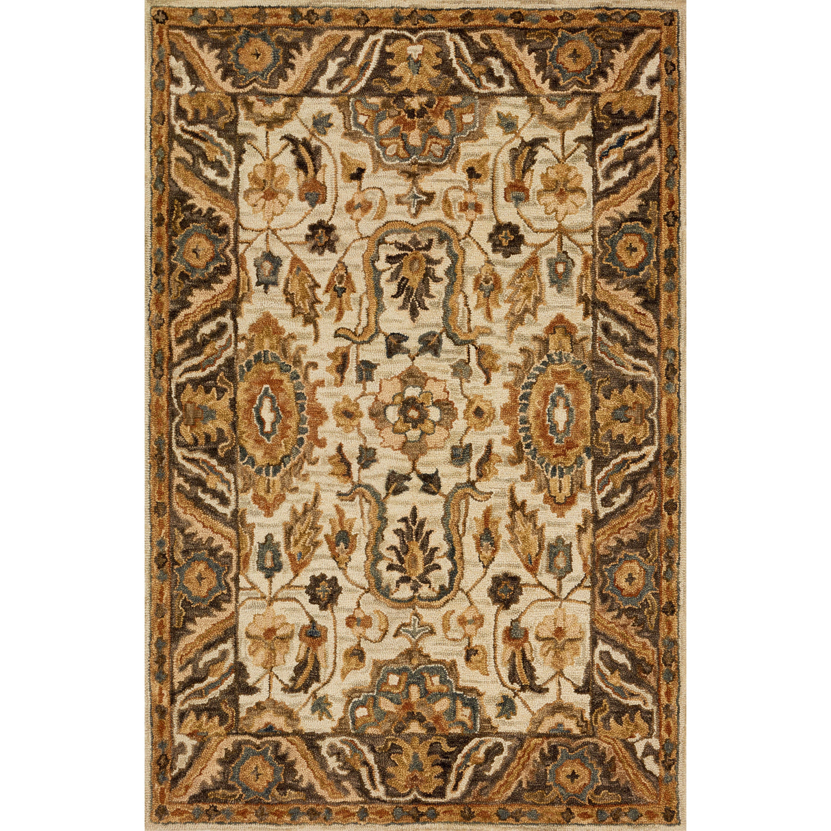 Rugs by Roo Loloi Victoria Ivory Dk Taupe Area Rug in size 18" x 18" Sample