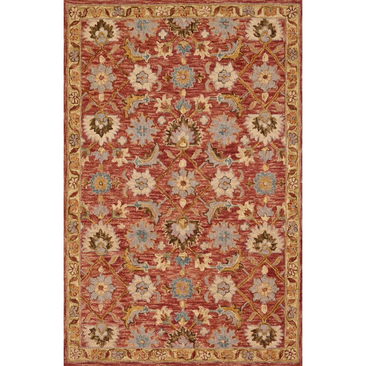 Rugs by Roo Loloi Victoria Terracotta Gold Area Rug in size 18" x 18" Sample