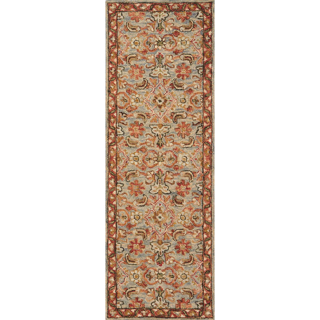 Rugs by Roo Loloi Victoria Slate Terracotta Area Rug in size 2' 6" x 7' 6"