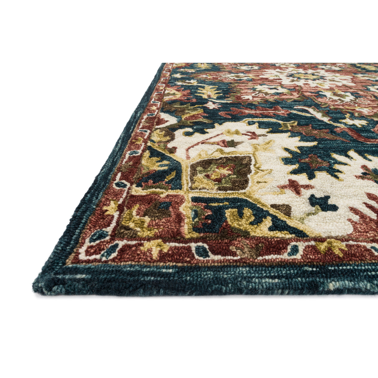 Rugs by Roo Loloi Victoria Teal Raspberry Area Rug in size 2' 3" x 3' 9"