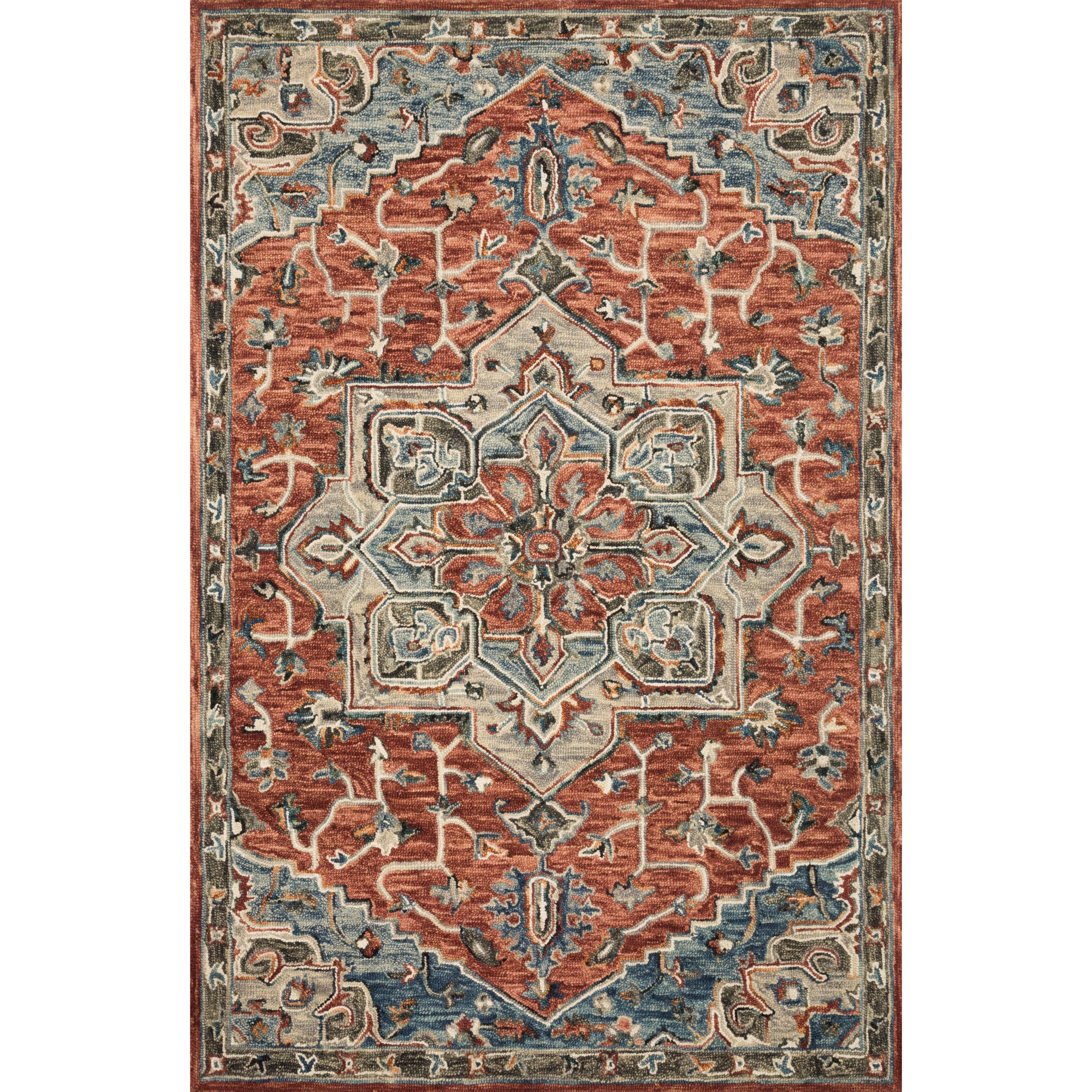 Rugs by Roo Loloi Victoria Red Multi Area Rug in size 18" x 18" Sample