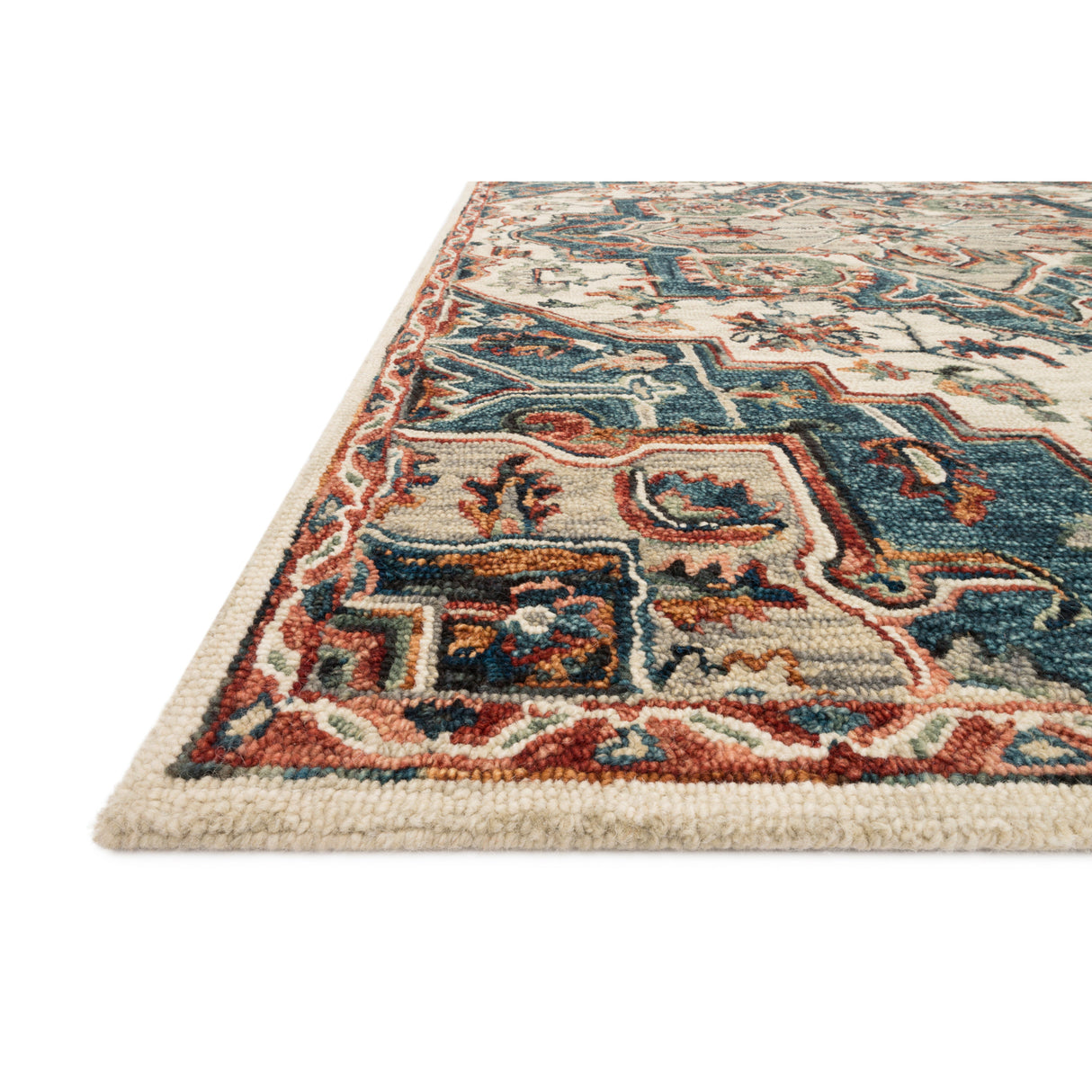 Rugs by Roo Loloi Victoria Blue Red Area Rug in size 2' 3" x 3' 9"