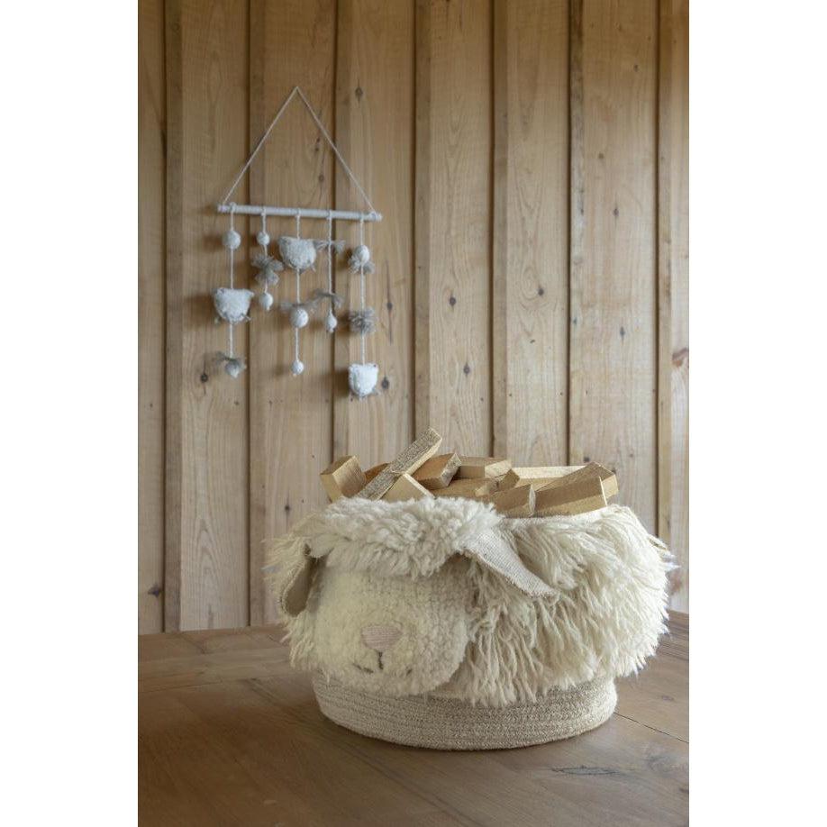Rugs by Roo | Lorena Canals Pink Nose Sheep Woolable Basket-WO-BSK-NOSE