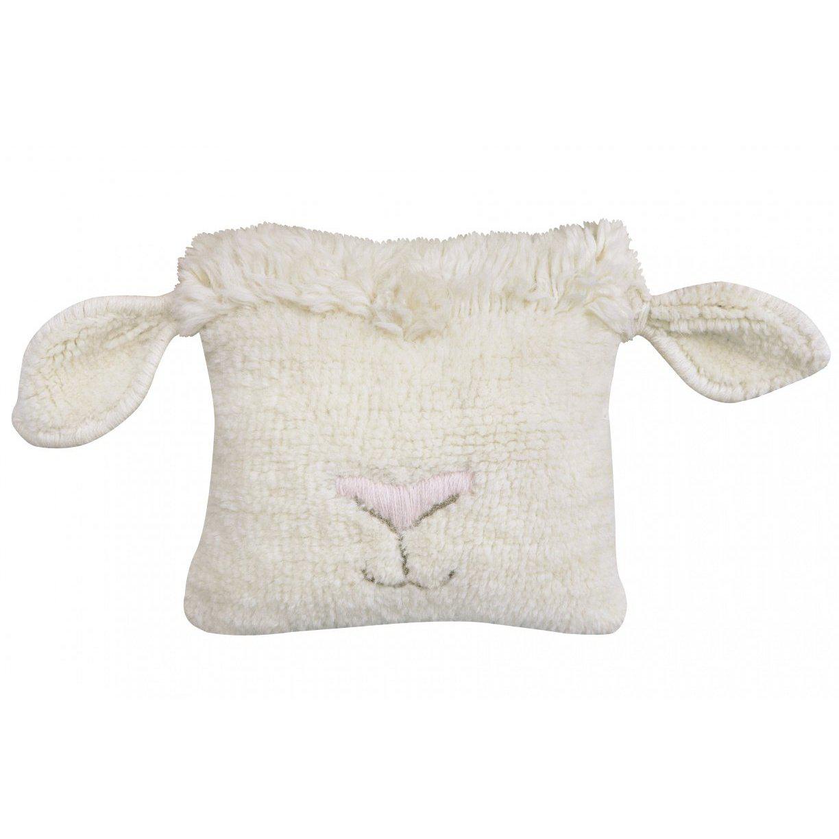 Rugs by Roo | Lorena Canals Pink Nose Sheep Woolable Cushion-WO-SC-NOSE