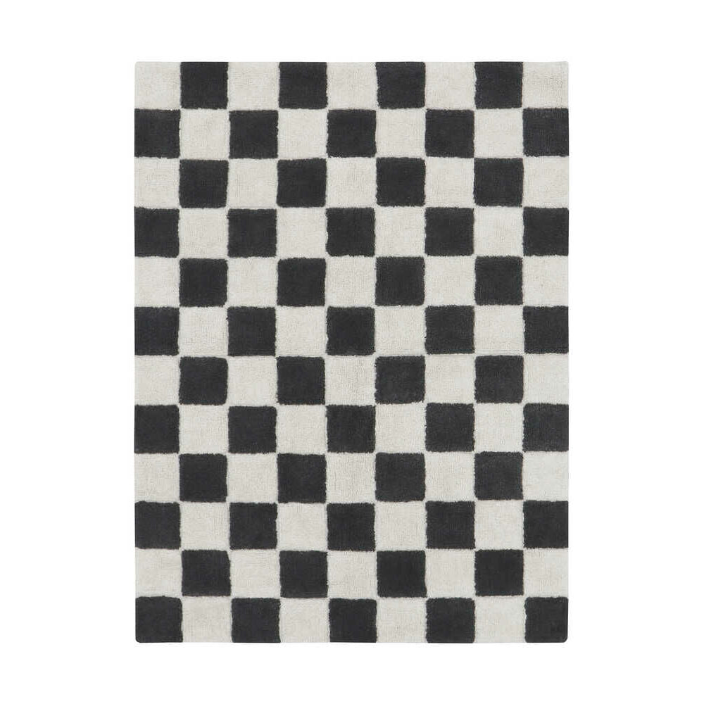 Little Chefs Kitchen Tiles Dark Grey Washable Rug