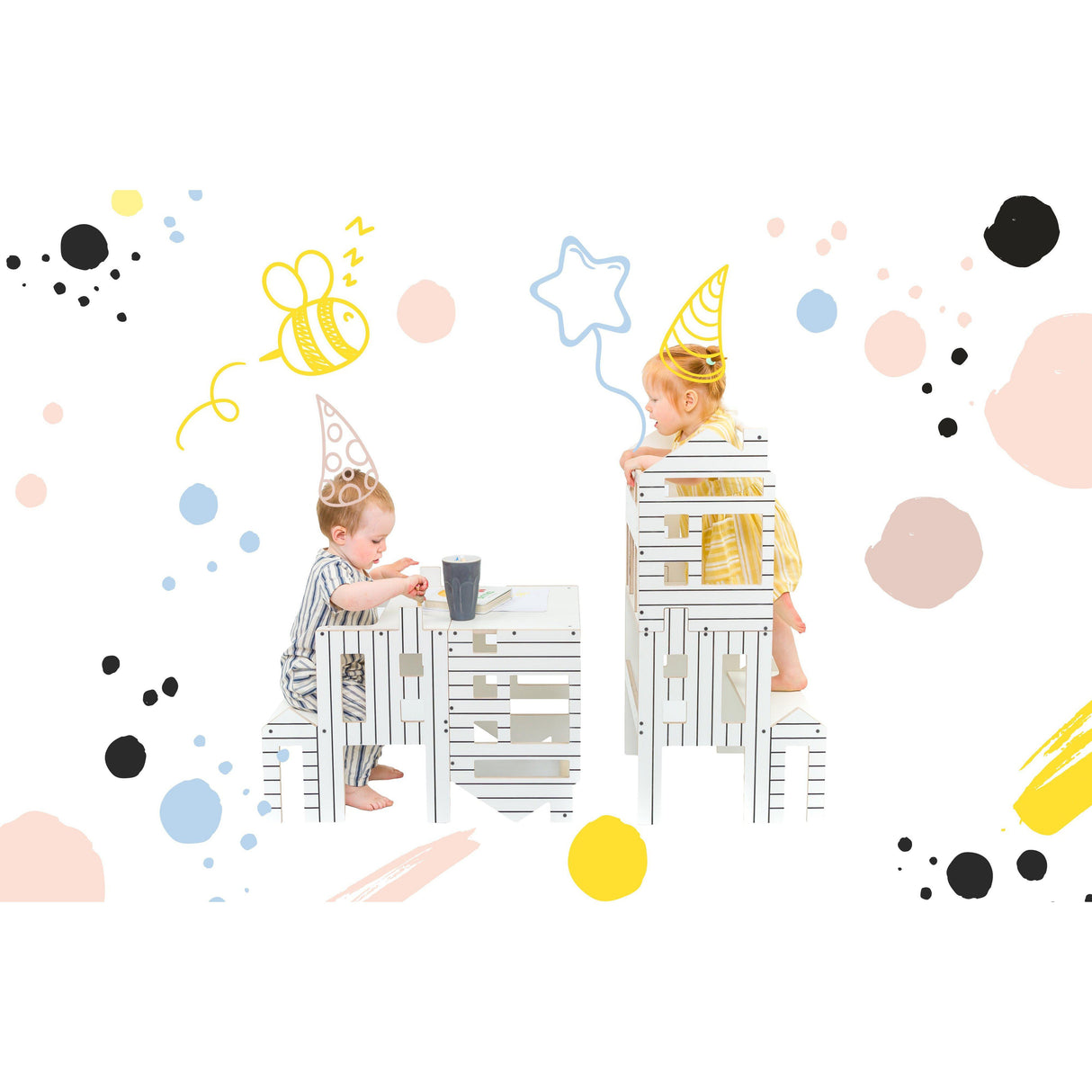 Rugs by Roo | Lakaluk Wooden Multi-Function Learning Tower Dollhouse-1121