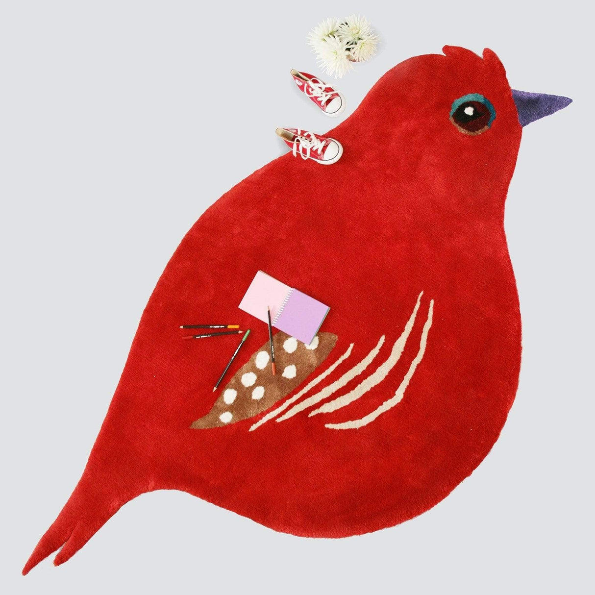 Rugs by Roo | Little Cabari Tapis Cardinal Red Area Rug-TA-TUF-100X175-CAR-ROU