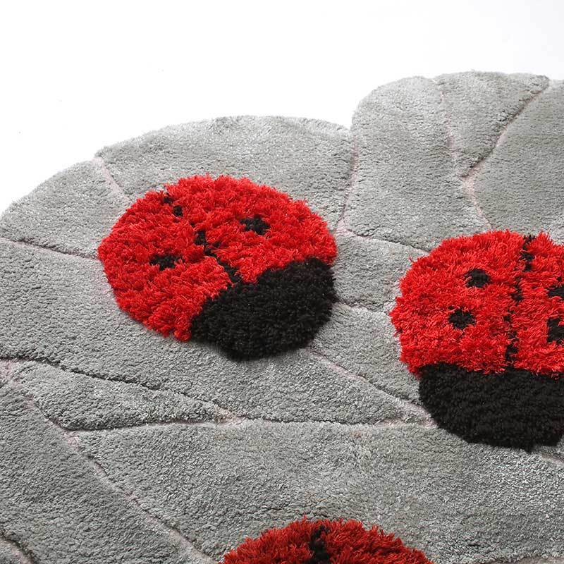 Rugs by Roo | Little Cabari Tapis Ladybugs Area Rug-TA-TUF-130X145-LDB-VER