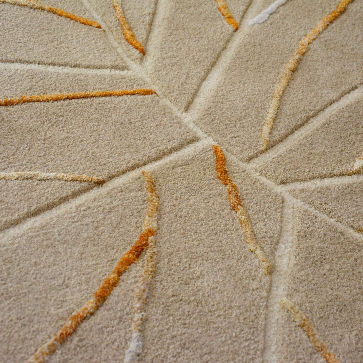 Rugs by Roo | Little Cabari Tapis Leaf Grey Area Rug-TA-TUF-D130-LEA-BEI