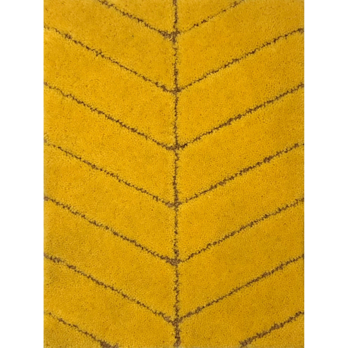 Point de Hongrie Hand Tufted Mustard Yellow Area Rug