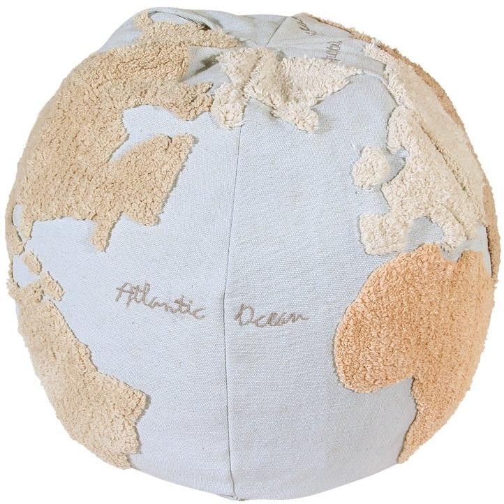 Rugs by Roo | Lorena Canals World Map Pouffe-P-WMAP