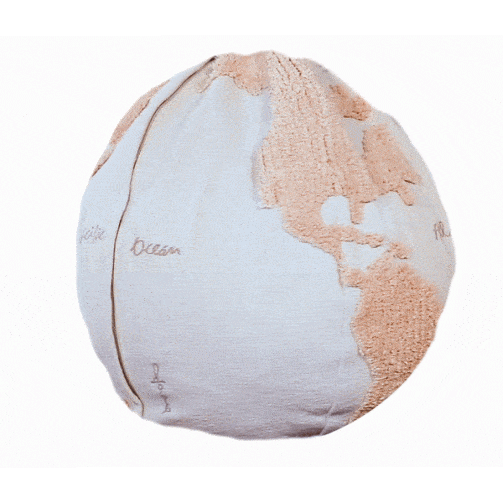 RUGS BY ROO Lorena Canals Accessory Lorena Canals World Map Pouffe Default P-WMAP 00651866975096