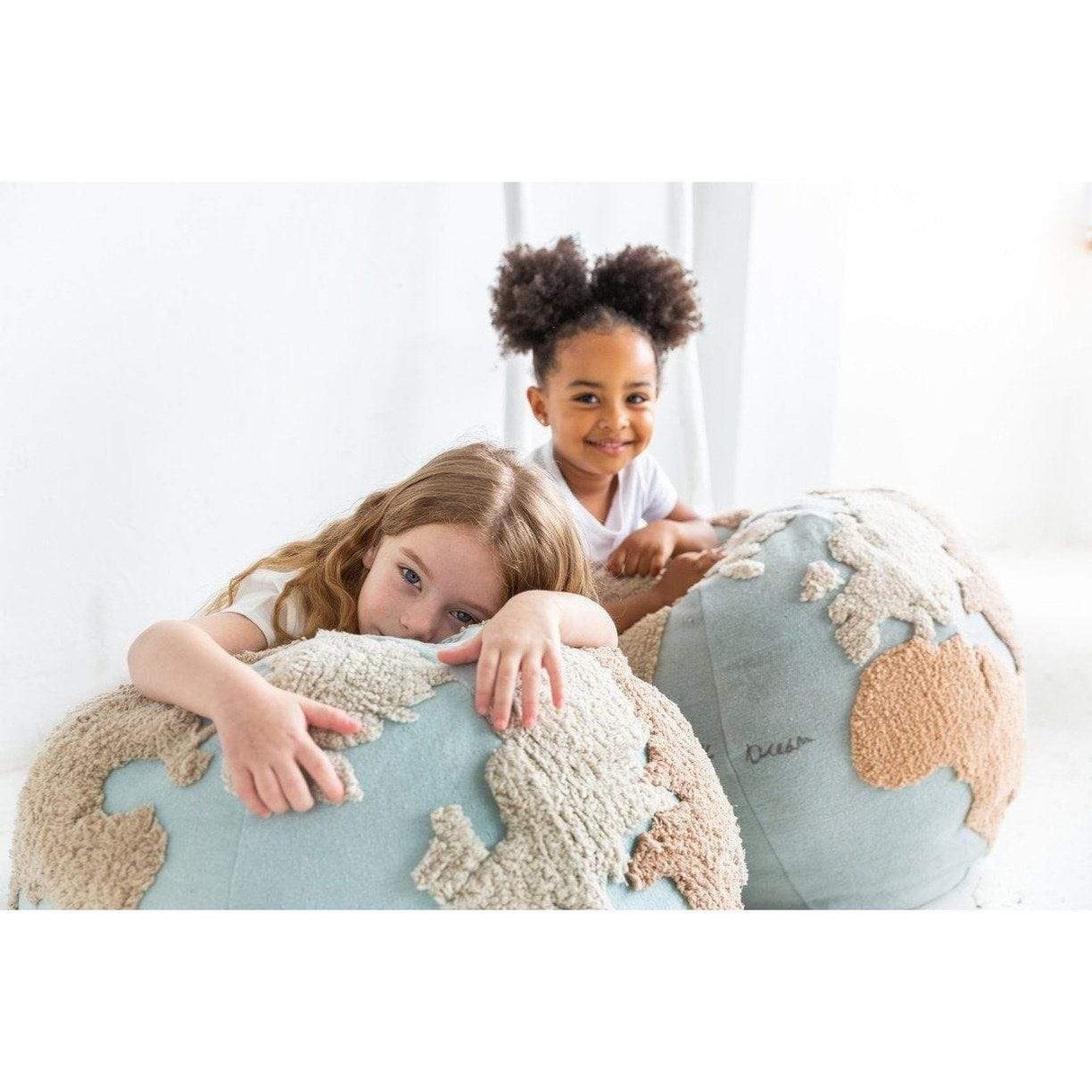 Rugs by Roo | Lorena Canals World Map Pouffe-P-WMAP