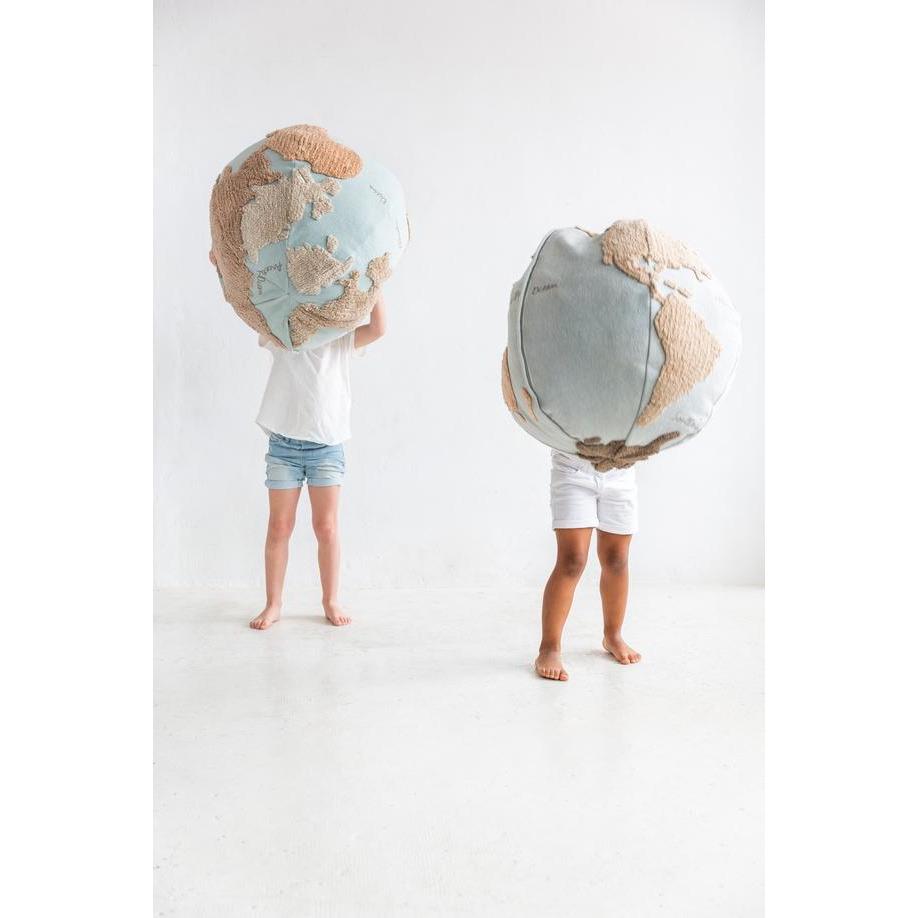 Rugs by Roo | Lorena Canals World Map Pouffe-P-WMAP