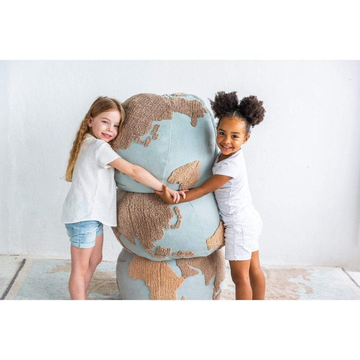 Rugs by Roo | Lorena Canals World Map Pouffe-P-WMAP