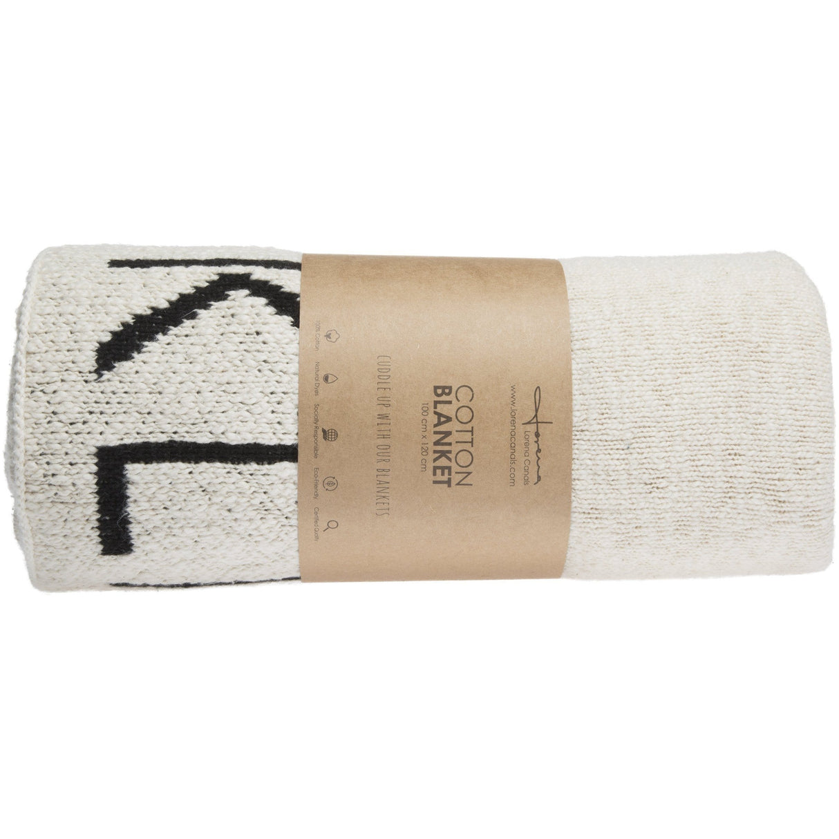 Rugs by Roo | Lorena Canals ABC Natural Black Knitted Baby Blanket-BLC-ABC-NAT