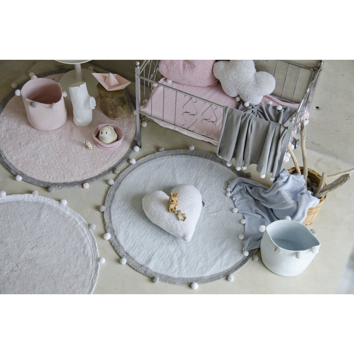 Rugs by Roo | Lorena Canals Bubbly Pink Baby Basket-BSK-BUBBLY-PINK