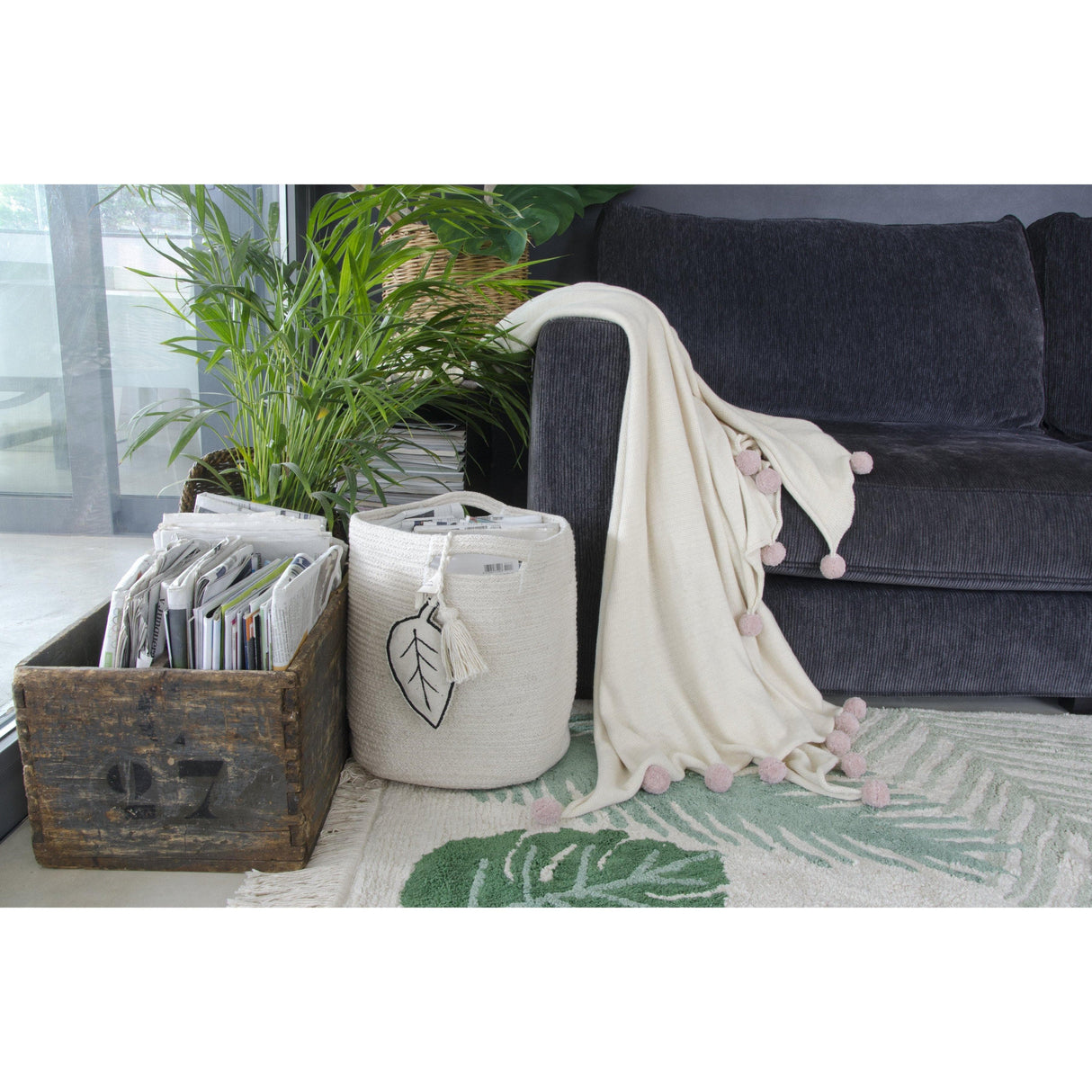 Rugs by Roo | Lorena Canals Leaf Natural Basket-BSK-LEAF-NAT