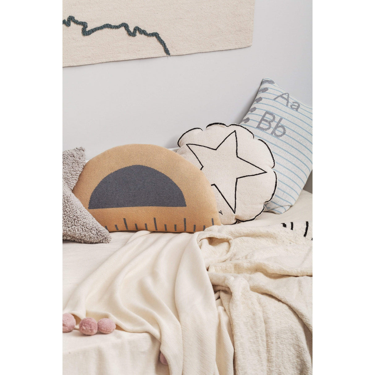 Rugs by Roo | Lorena Canals Ruler Knitted Cushion-SC-RULER