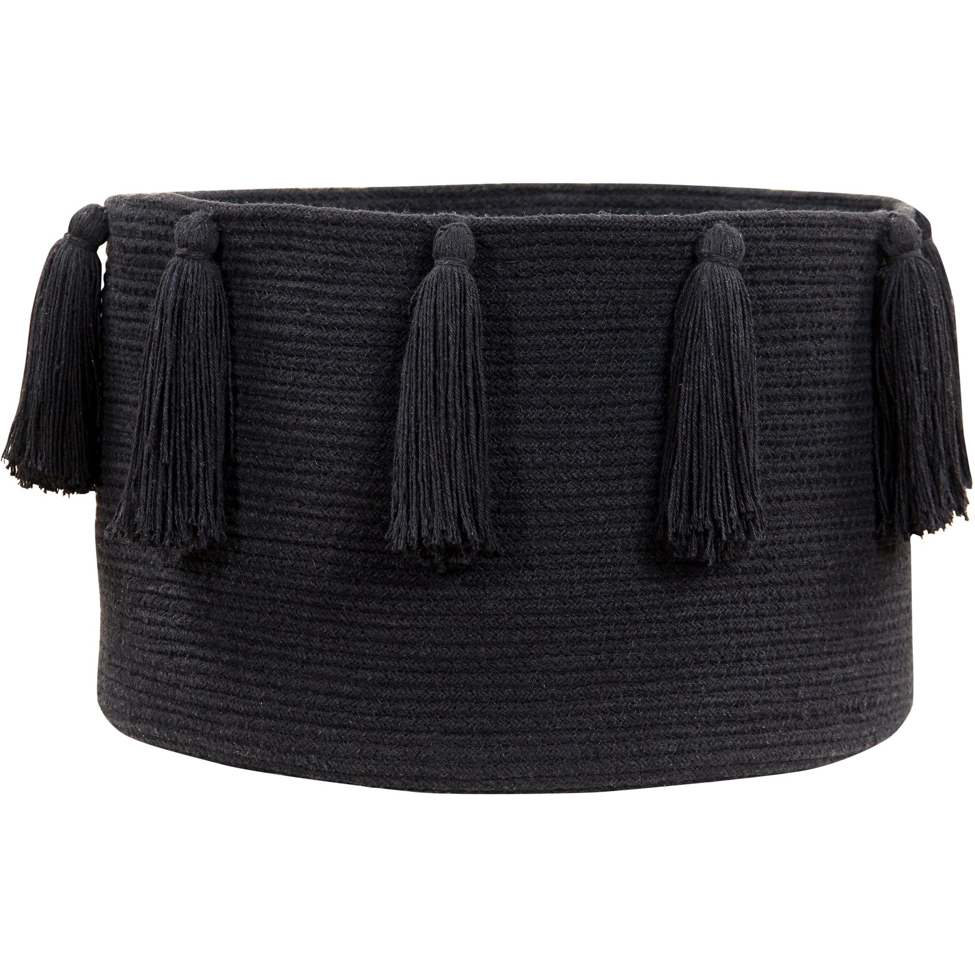 Rugs by Roo | Lorena Canals Tassels Black Basket-BSK-TAS-BK