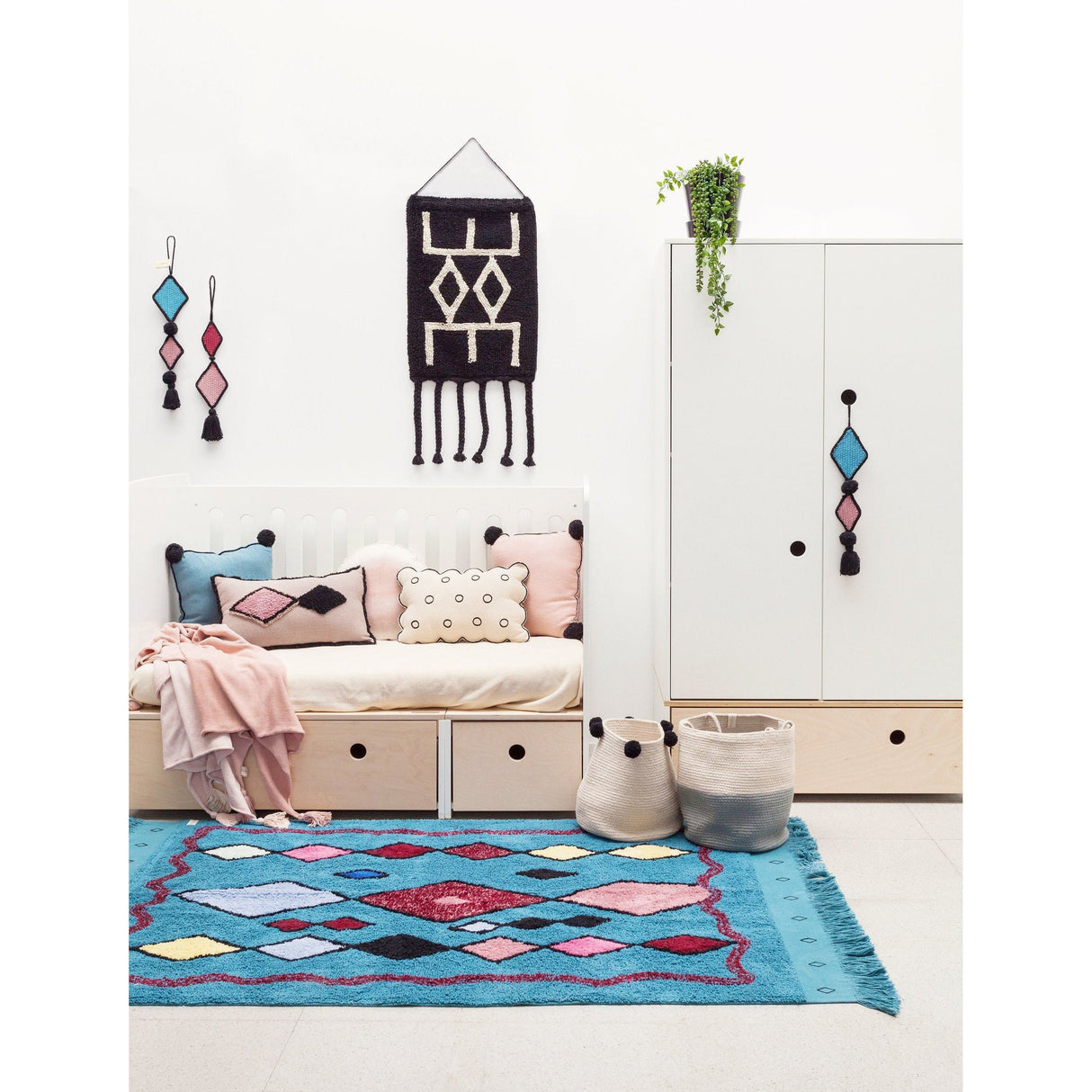 Rugs by Roo | Lorena Canals Zoco Vintage Blue Natural Basket-BSK-ZOCO-VINTBL