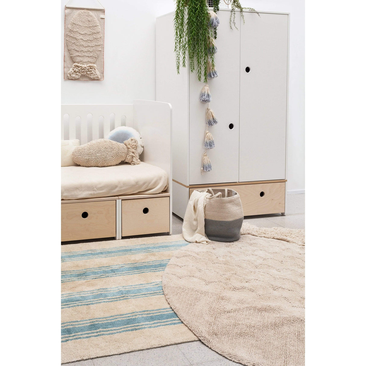 Rugs by Roo | Lorena Canals Zoco Vintage Blue Natural Basket-BSK-ZOCO-VINTBL