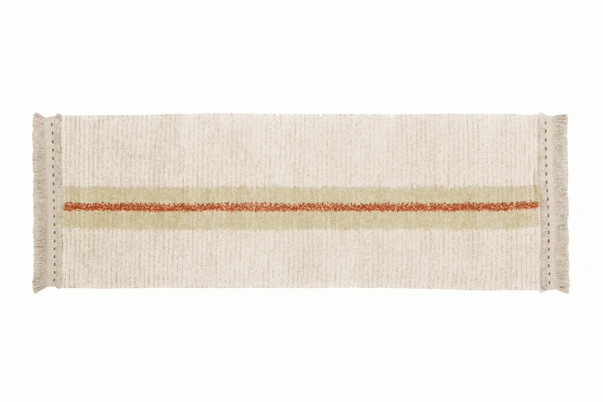 RUGS BY ROO Lorena Canals Area Rug Lorena Canals Reversible Duetto Sage Washable Area Rug 2' 7" x 7' 6" C-DUET-SGE-R 651866976178