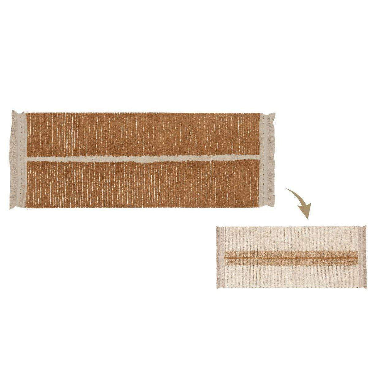 Rugs by Roo | Lorena Canals Reversible Duetto Toffee Washable Area Rug-C-DUET-TOF-R