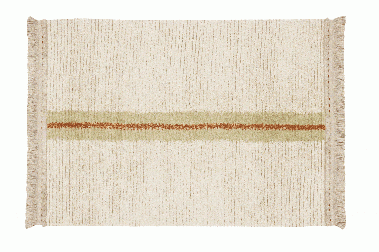 RUGS BY ROO Lorena Canals Area Rug Lorena Canals Reversible Duetto Sage Washable Area Rug 4' 7" x 6' 7" C-DUET-SGE-M 651866976185