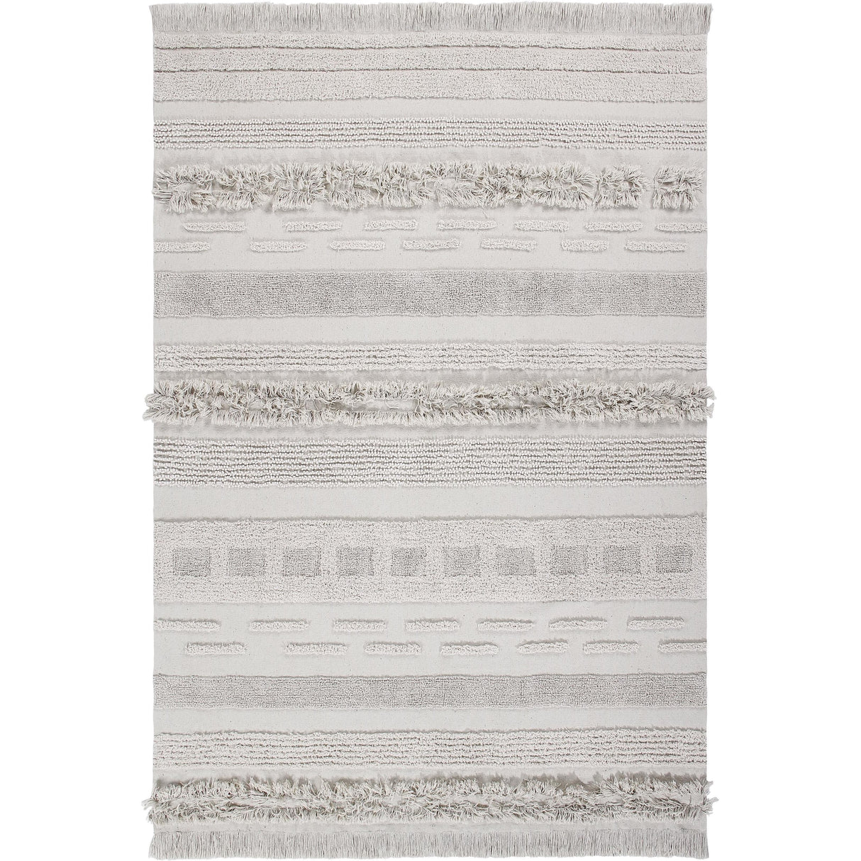 Air Dune White Natural Machine Washable Area Rug