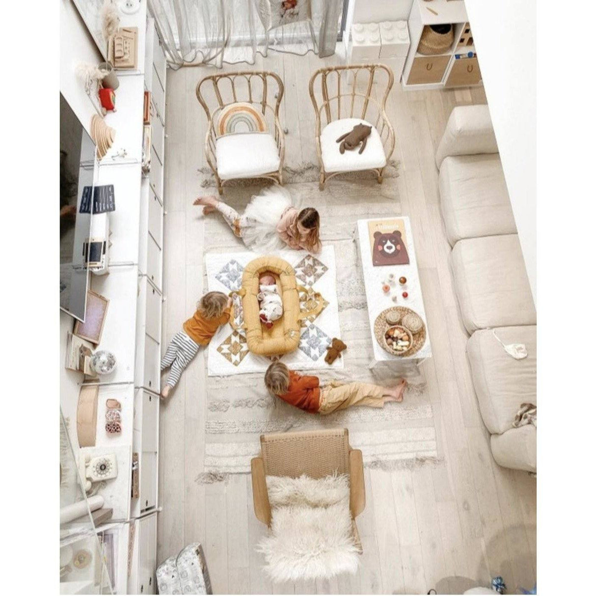 Rugs by Roo | Lorena Canals Air Dune White Natural Machine Washable Area Rug-C-AIR-NAT