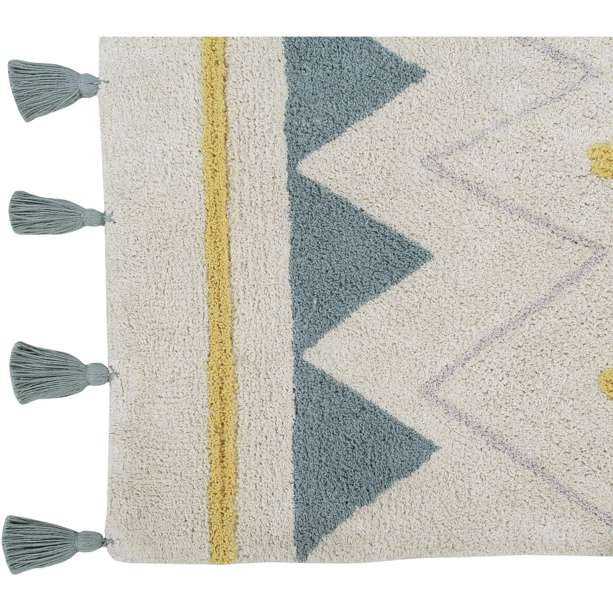 Rugs by Roo | Lorena Canals Azteca Natural Vintage Blue Machine Washable Area Rug-C-AZ-NVB