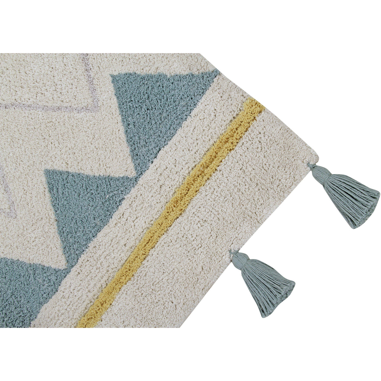 Rugs by Roo | Lorena Canals Azteca Natural Vintage Blue Machine Washable Area Rug-C-AZ-NVB