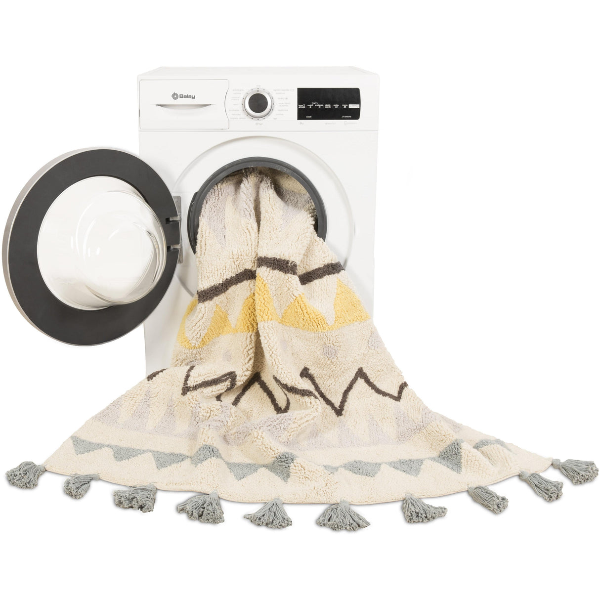 Rugs by Roo | Lorena Canals Azteca Natural Vintage Blue Machine Washable Area Rug-C-AZ-NVB