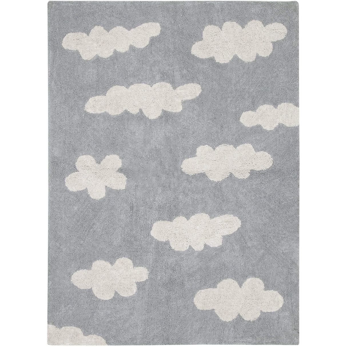 Clouds Grey Machine Washable Area Rug