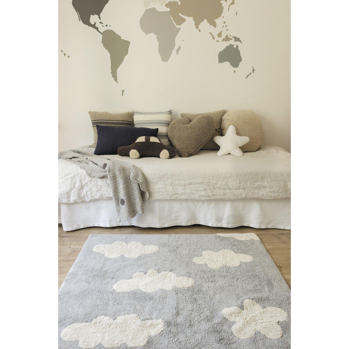 Rugs by Roo | Lorena Canals Clouds Grey Machine Washable Area Rug-C-CL-G