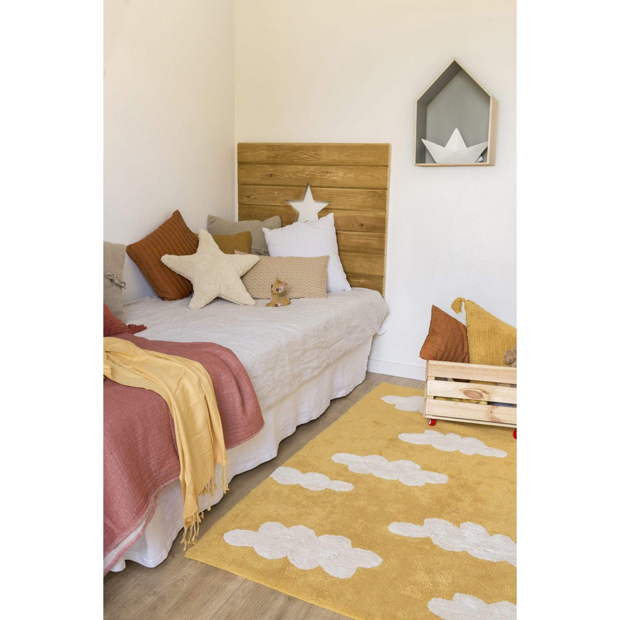 Rugs by Roo | Lorena Canals Clouds Mustard Machine Washable Area Rug-C-CL-MU